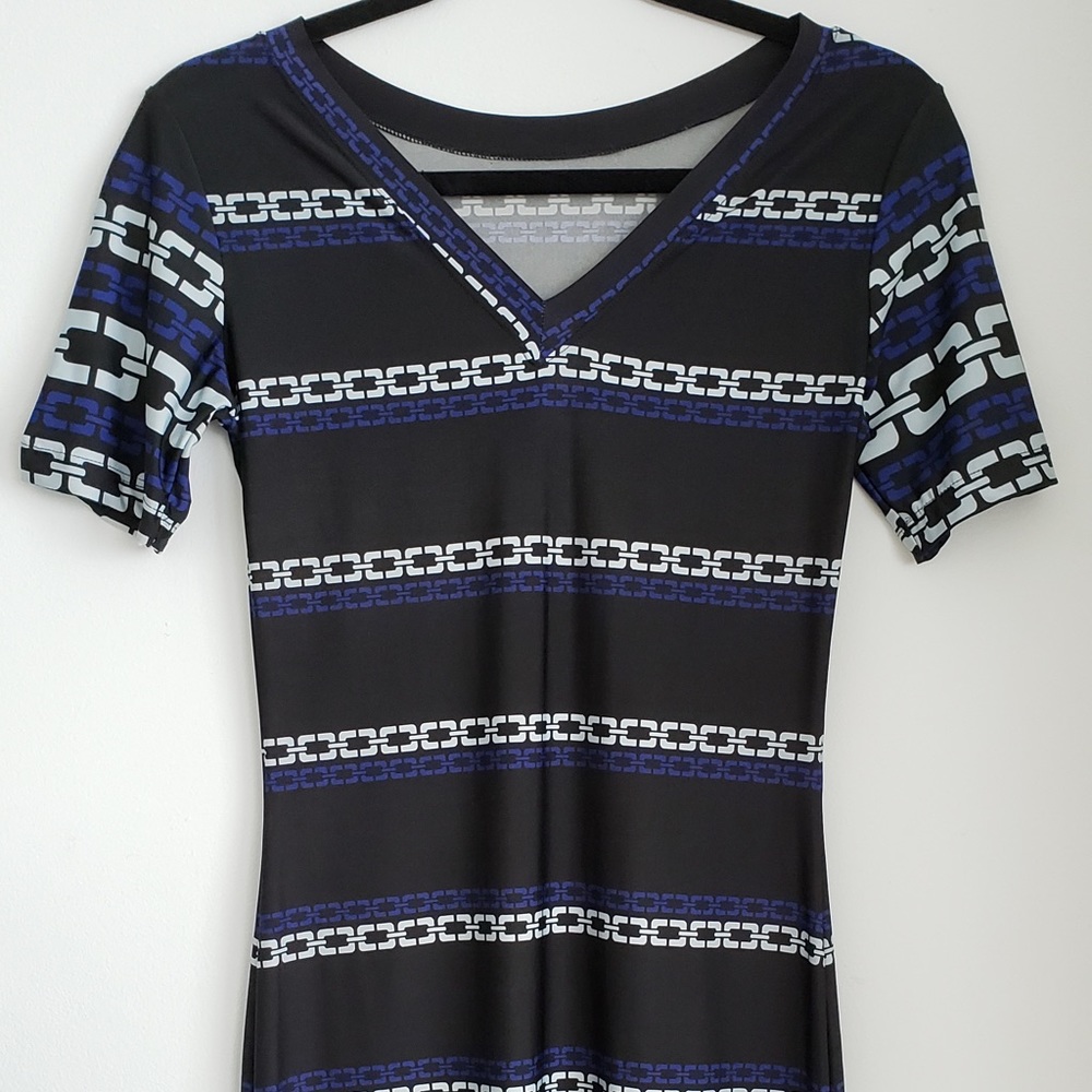 Chain Print Midi Dress